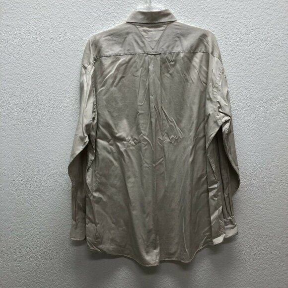 Tommy Hilfiger Mens 16 34/35 Beige Button Shirt - Picture 2 of 5